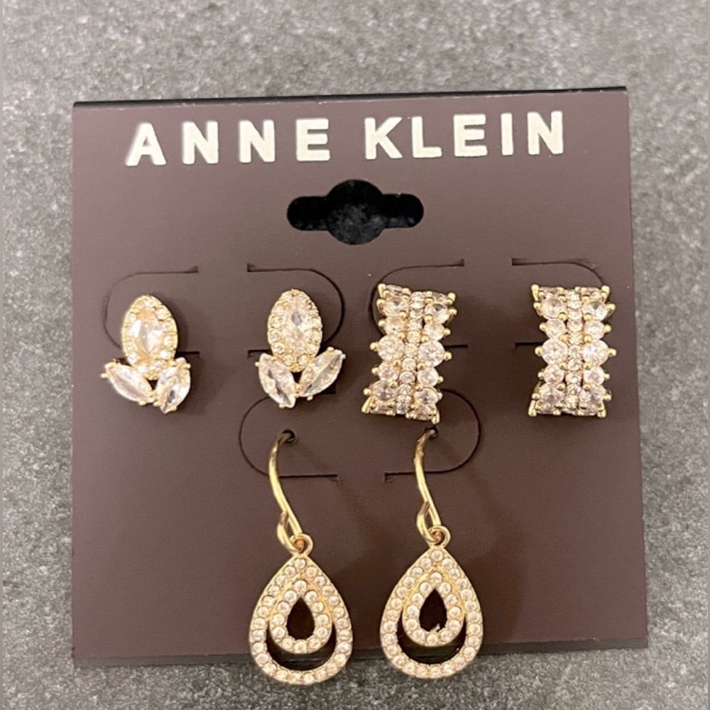 SOLD-  ANNE KLEIN Stud, Hoop, & Drop Earrings Set